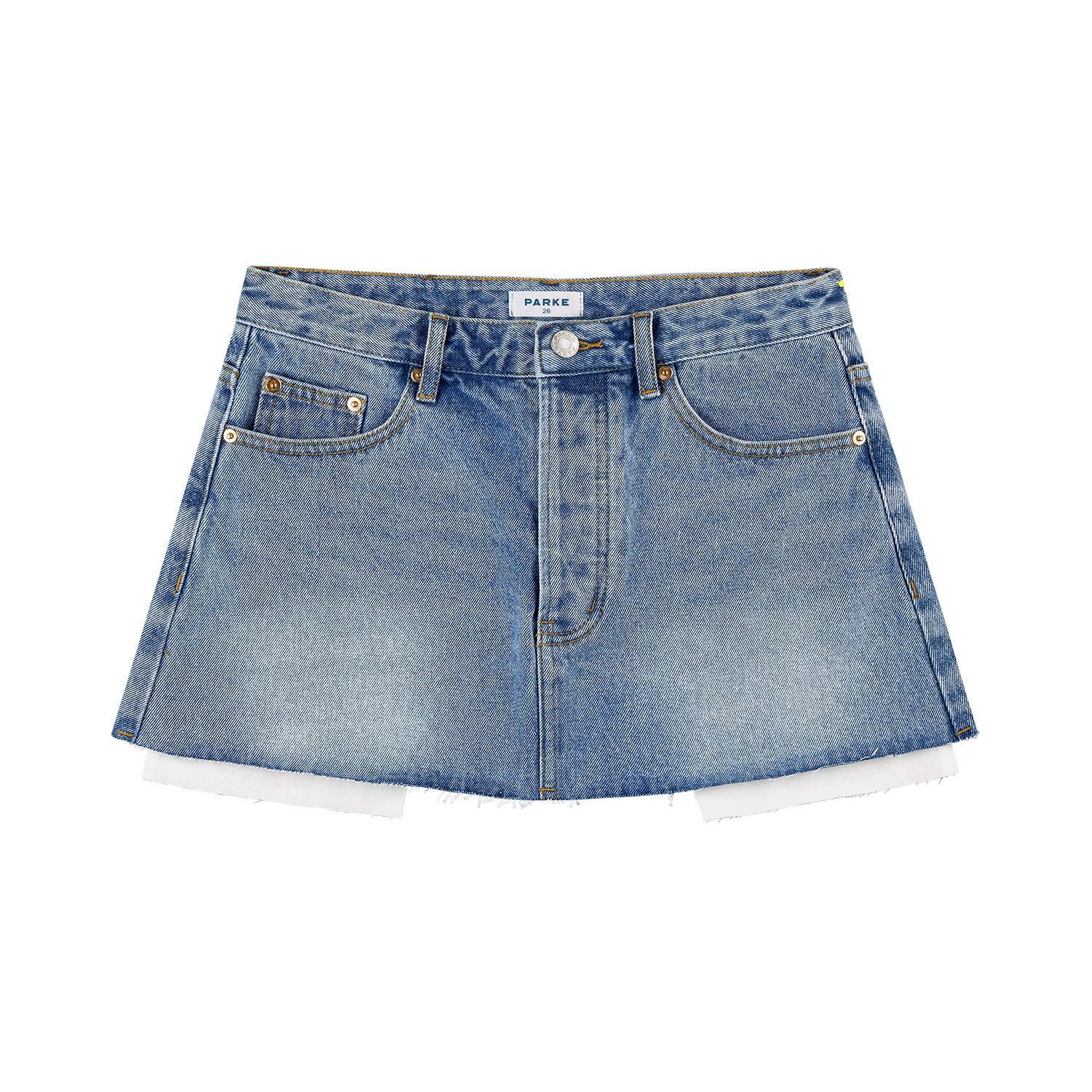 parke x scl oversized denim skirt -vintage wash