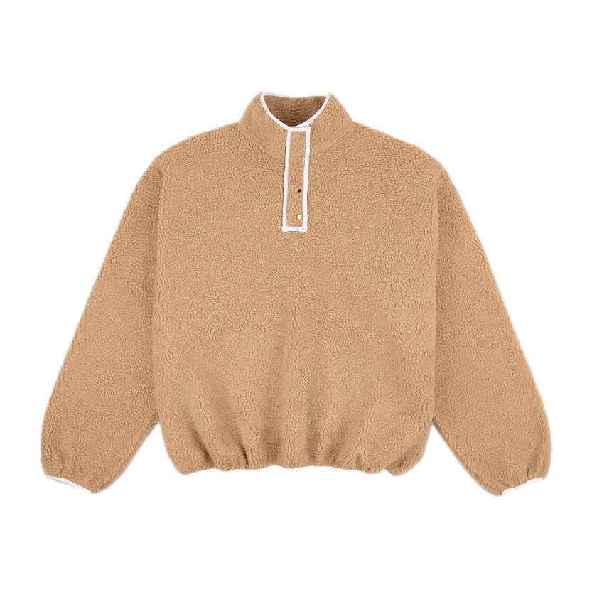 caramel fleece flat lay- caramel