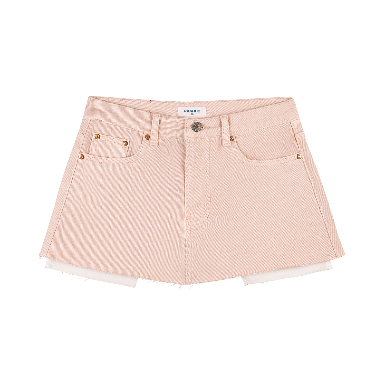 parke x scl oversized denim skirt -petal