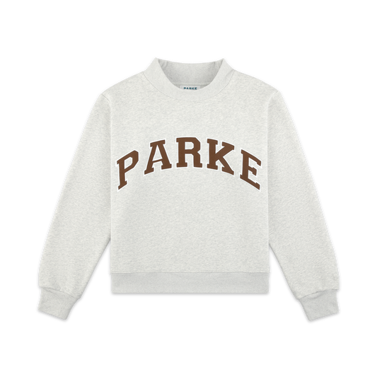 Varsity Mockneck flat lay -classic grey + cowboy