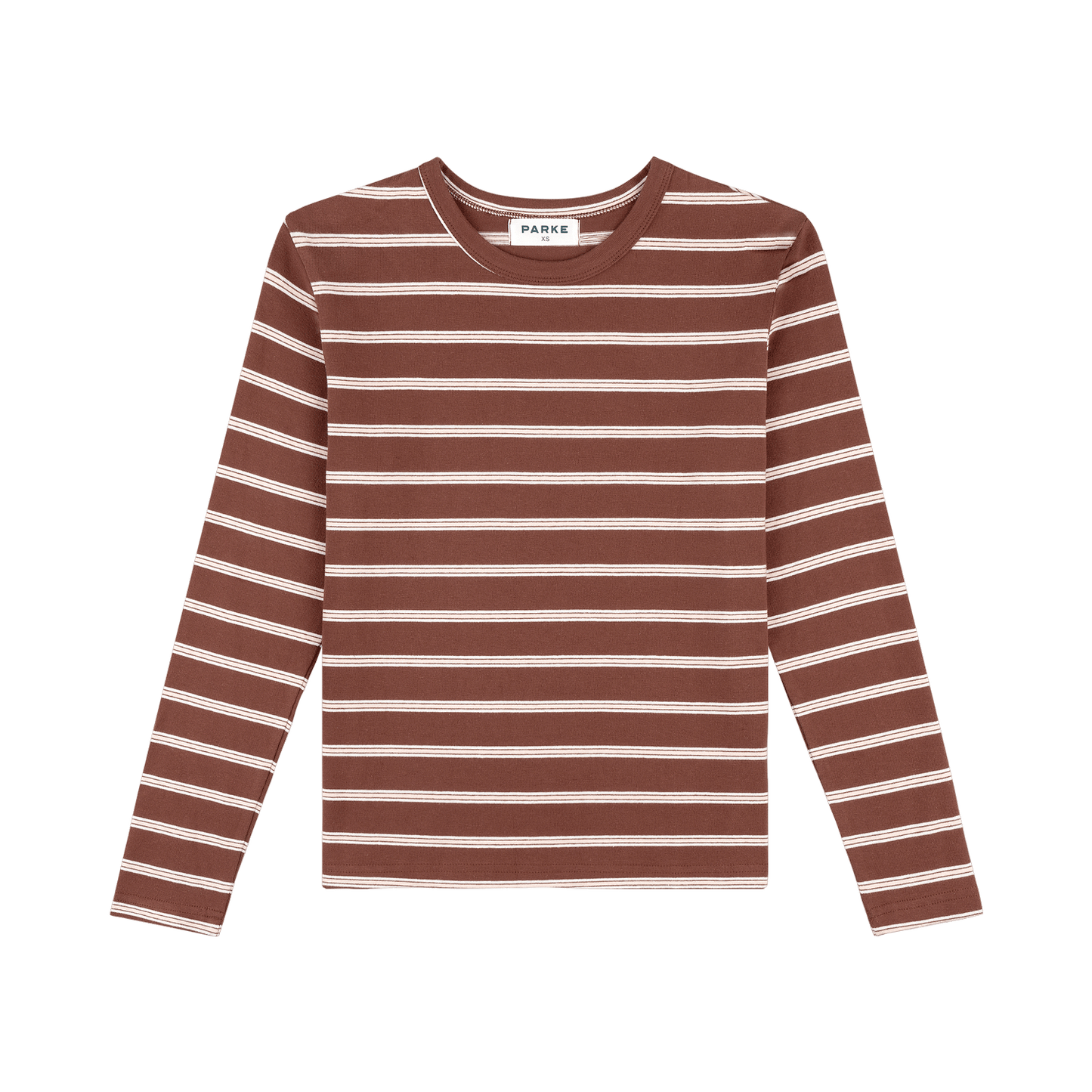 striped long sleeve tee -mocha stripe