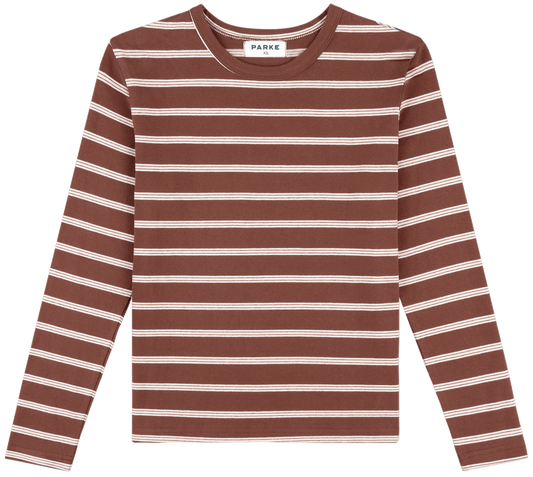 striped long sleeve tee flat-mocha stripe