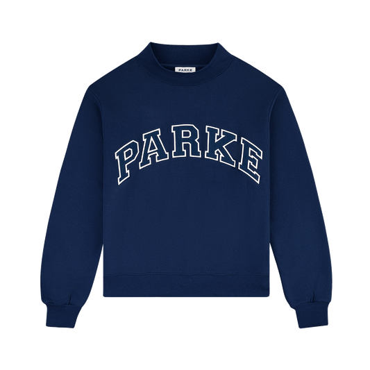 varsity mockneck flat lay -navy