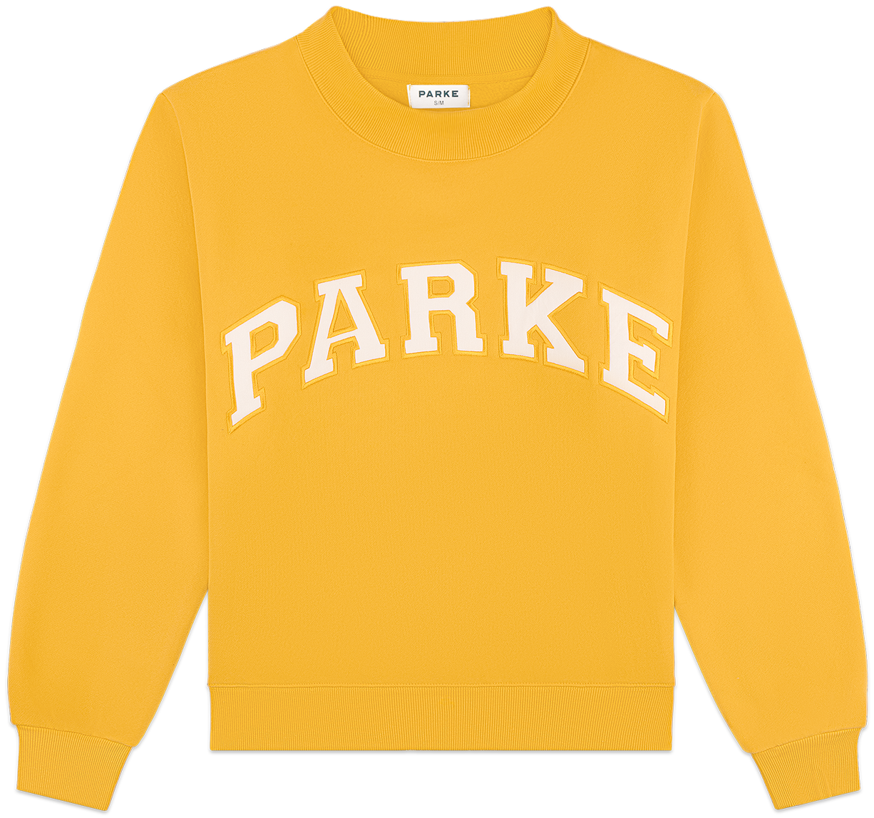 hometown varsity mockneck flat -apricot + white