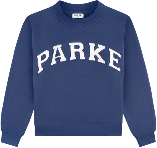 hometown varsity mockneck flat -crown blue + white