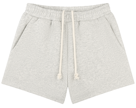 Fleece Lounge Sweatshorts flat lay-classic grey