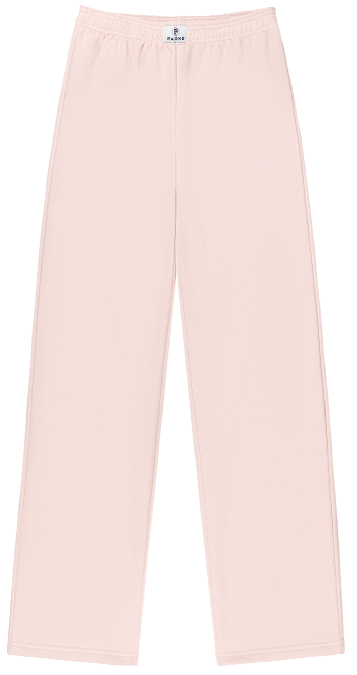 boxer sweat pant flat lay -rose