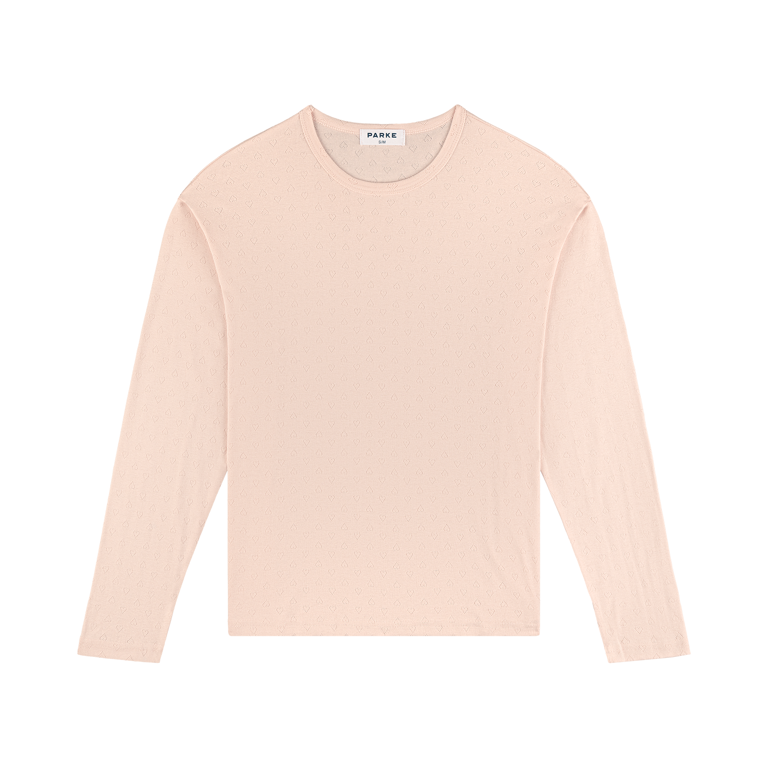 Heart Pointelle Long Sleeve -peony