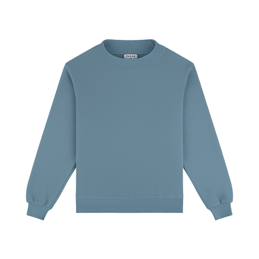 Waffle Mockneck Pullover - Glacier