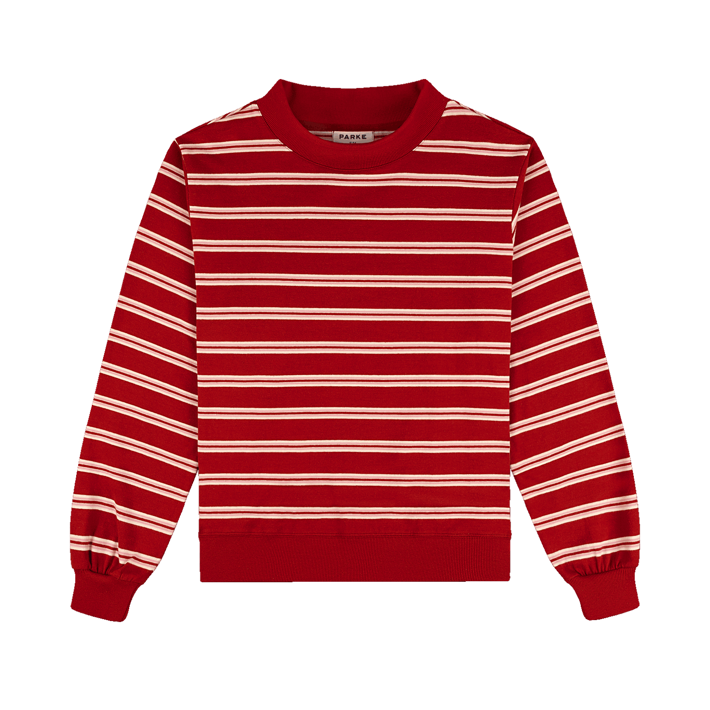 Striped Mockneck Pullover -amour stripe