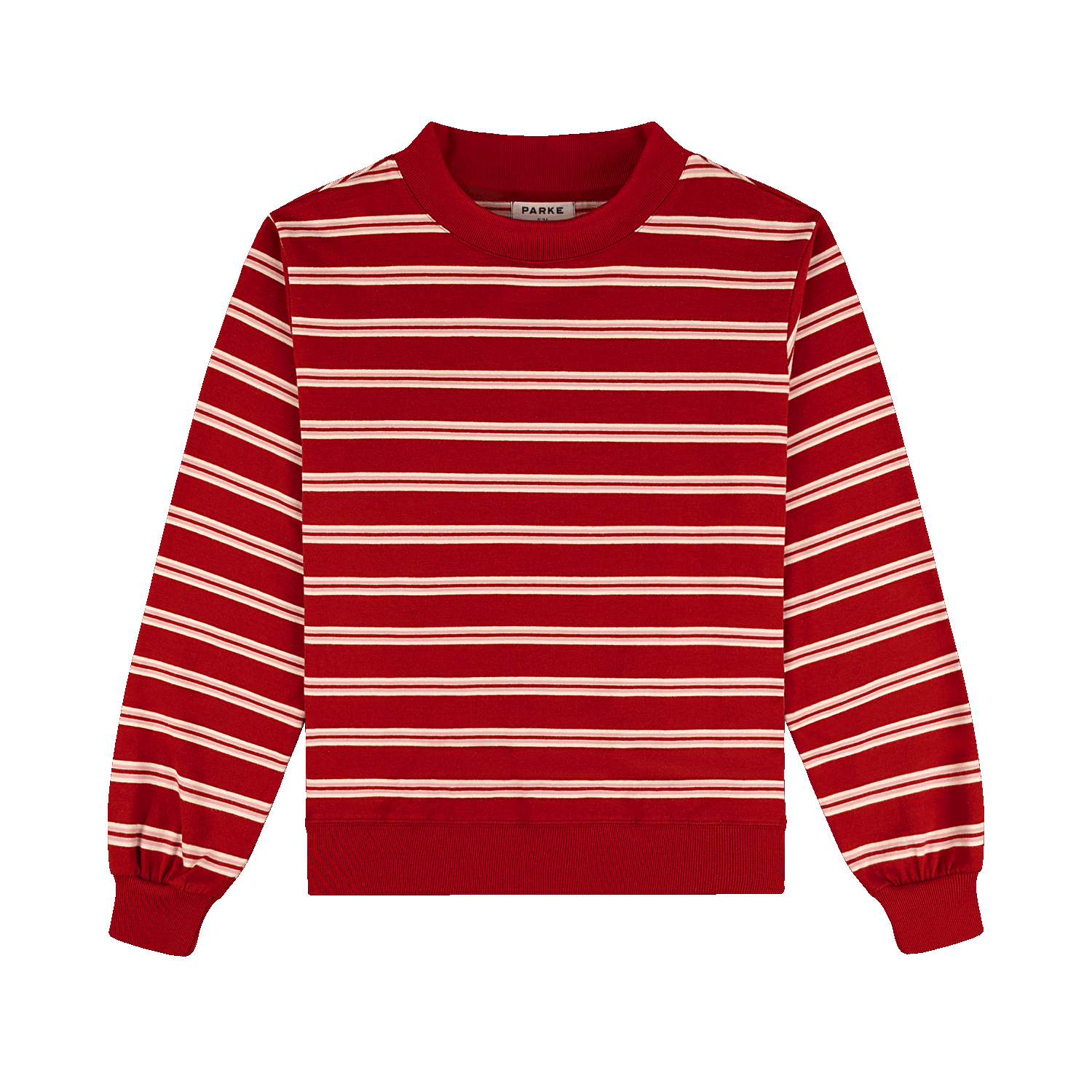 Striped Mockneck Pullover -amour stripe