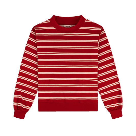 Striped Mockneck Pullover -amour stripe