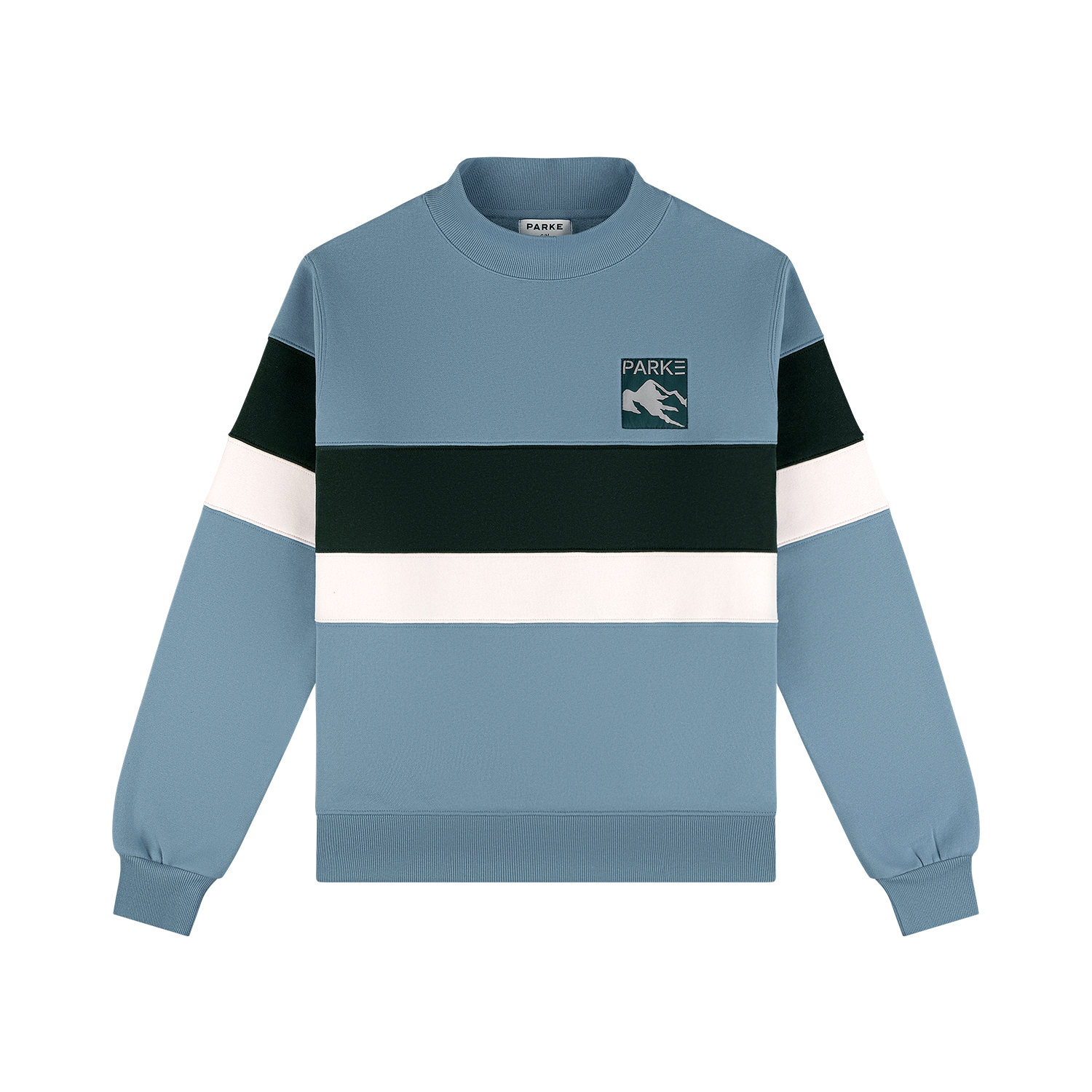 Vintage Stripe Mockneck Glacier