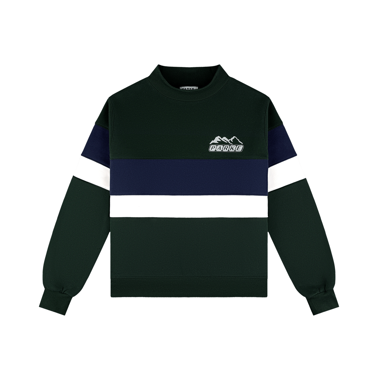 Vintage Stripe Mockneck - Forest