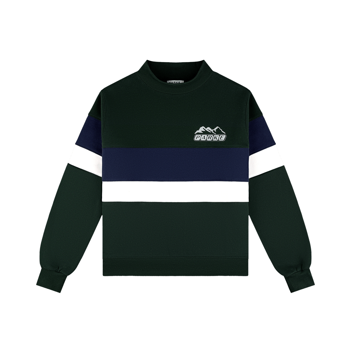 Vintage Stripe Mockneck Forest