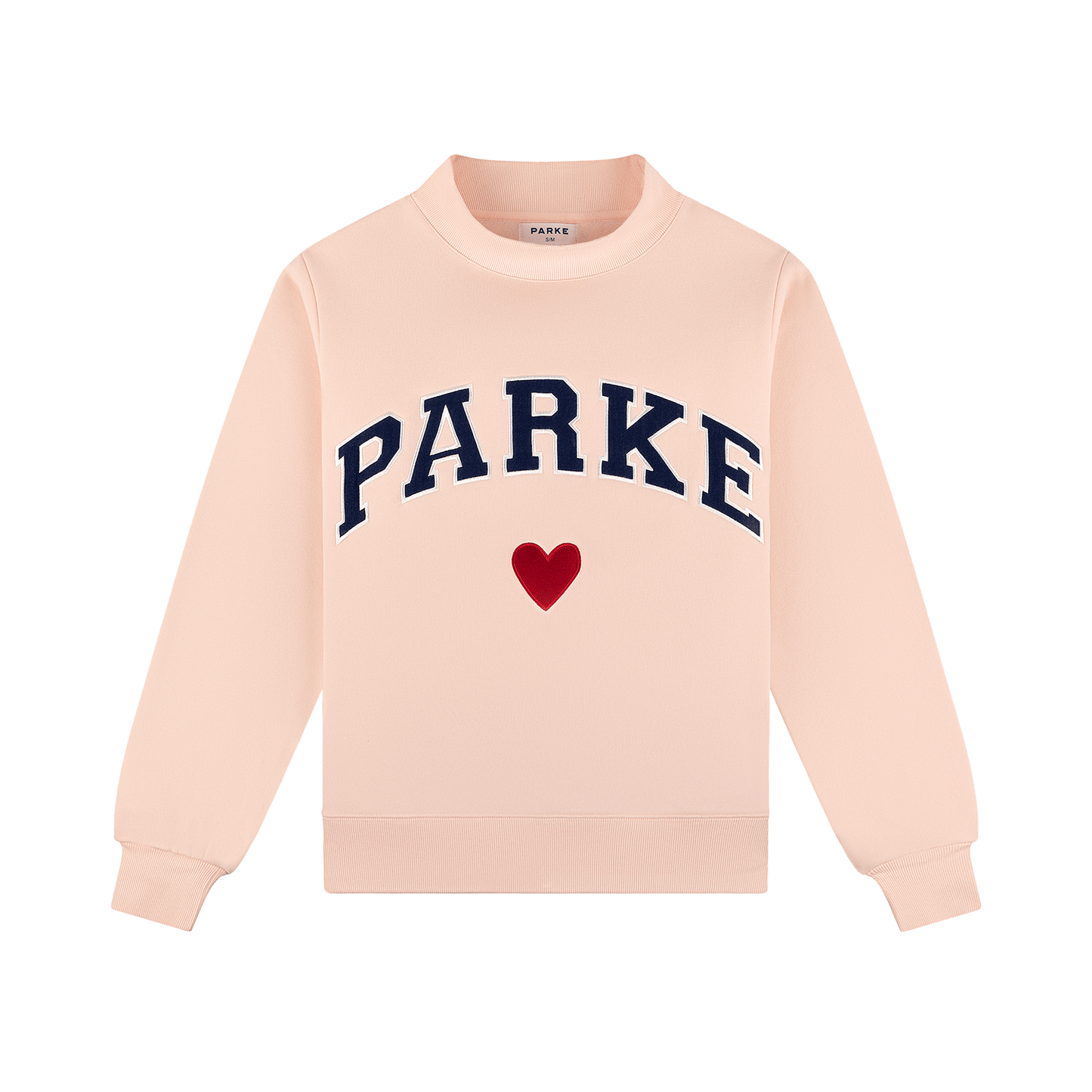 Heart Varsity Mockneck -peony + denim