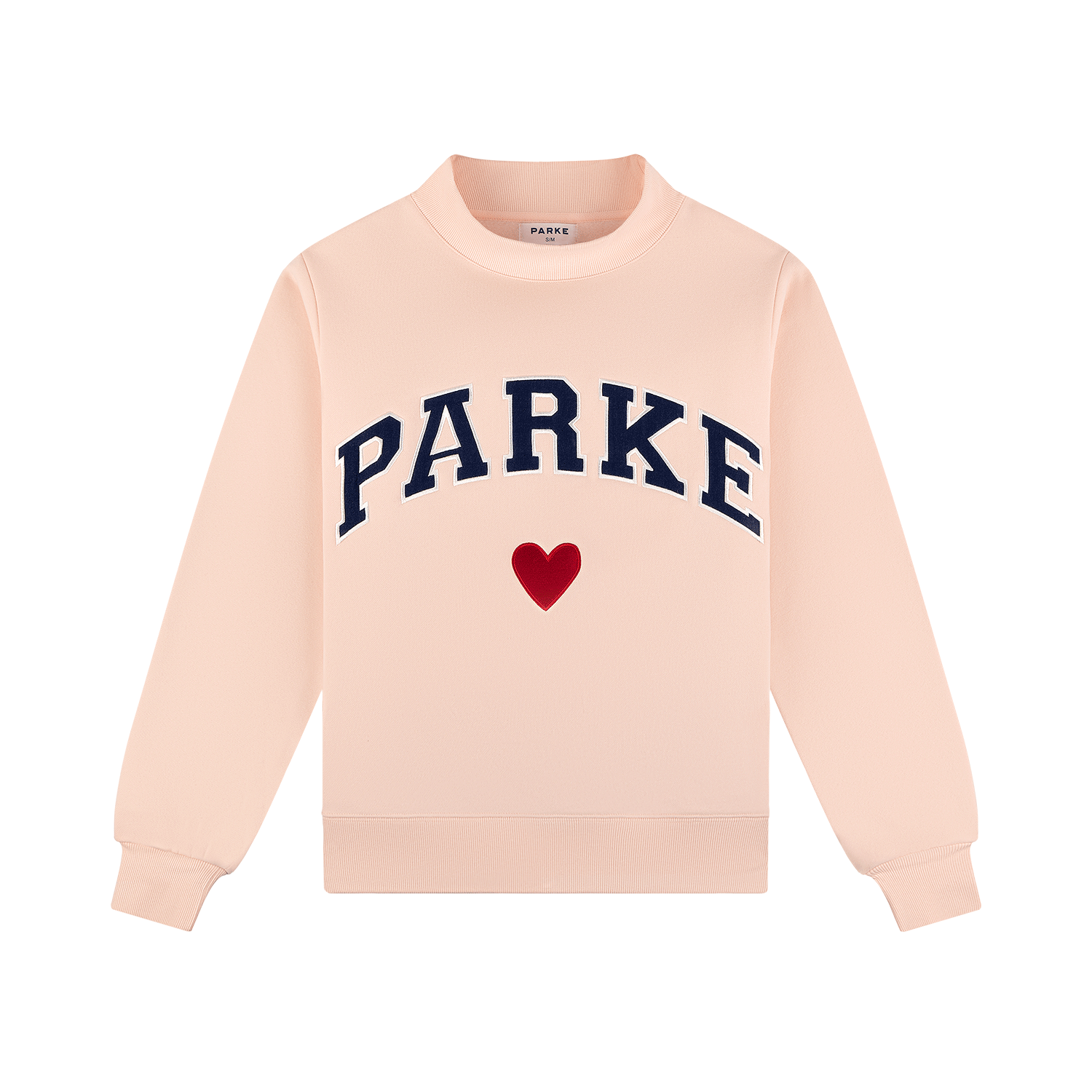 Heart Varsity Mockneck -peony + denim