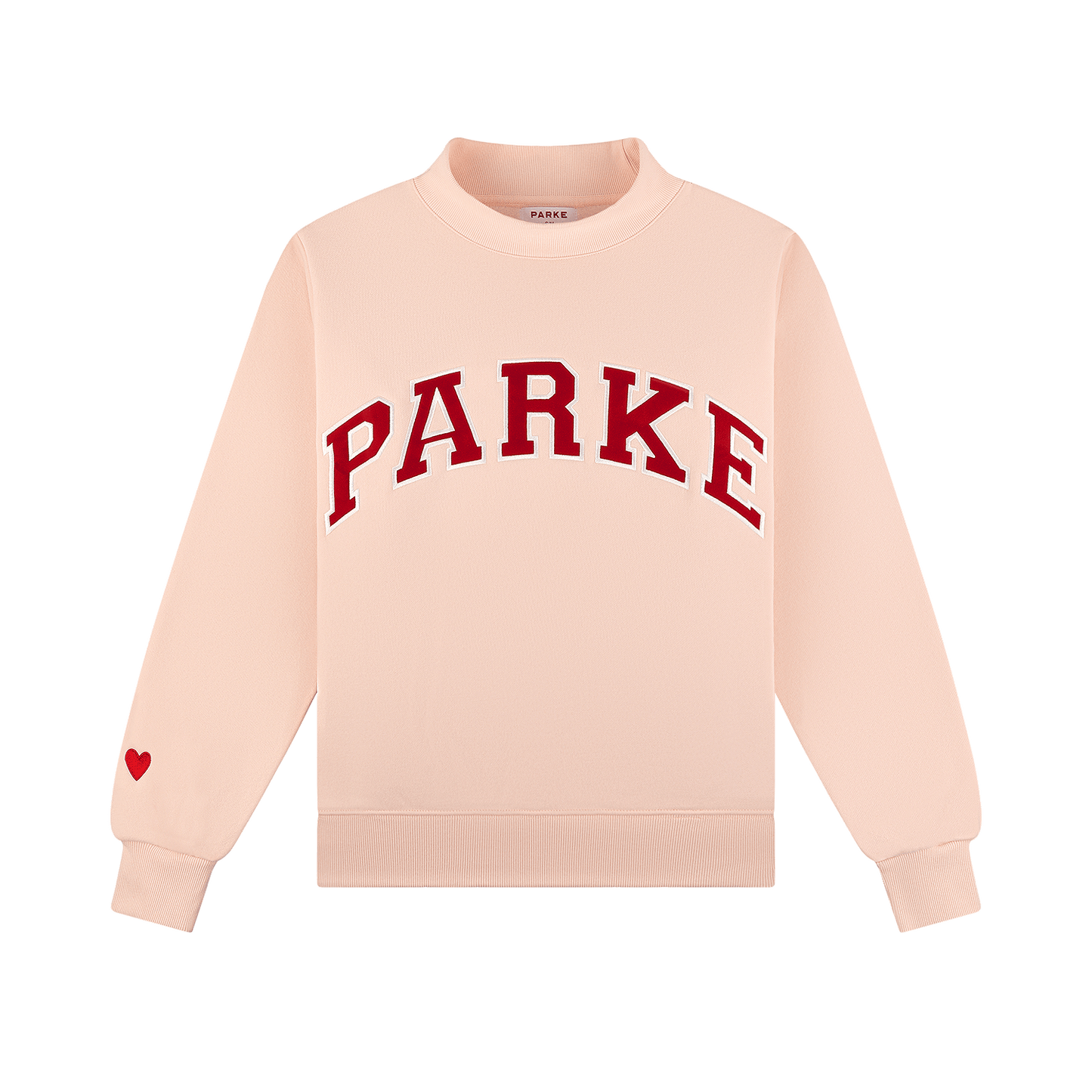 Valentine's Varsity Mockneck -peony + crimson