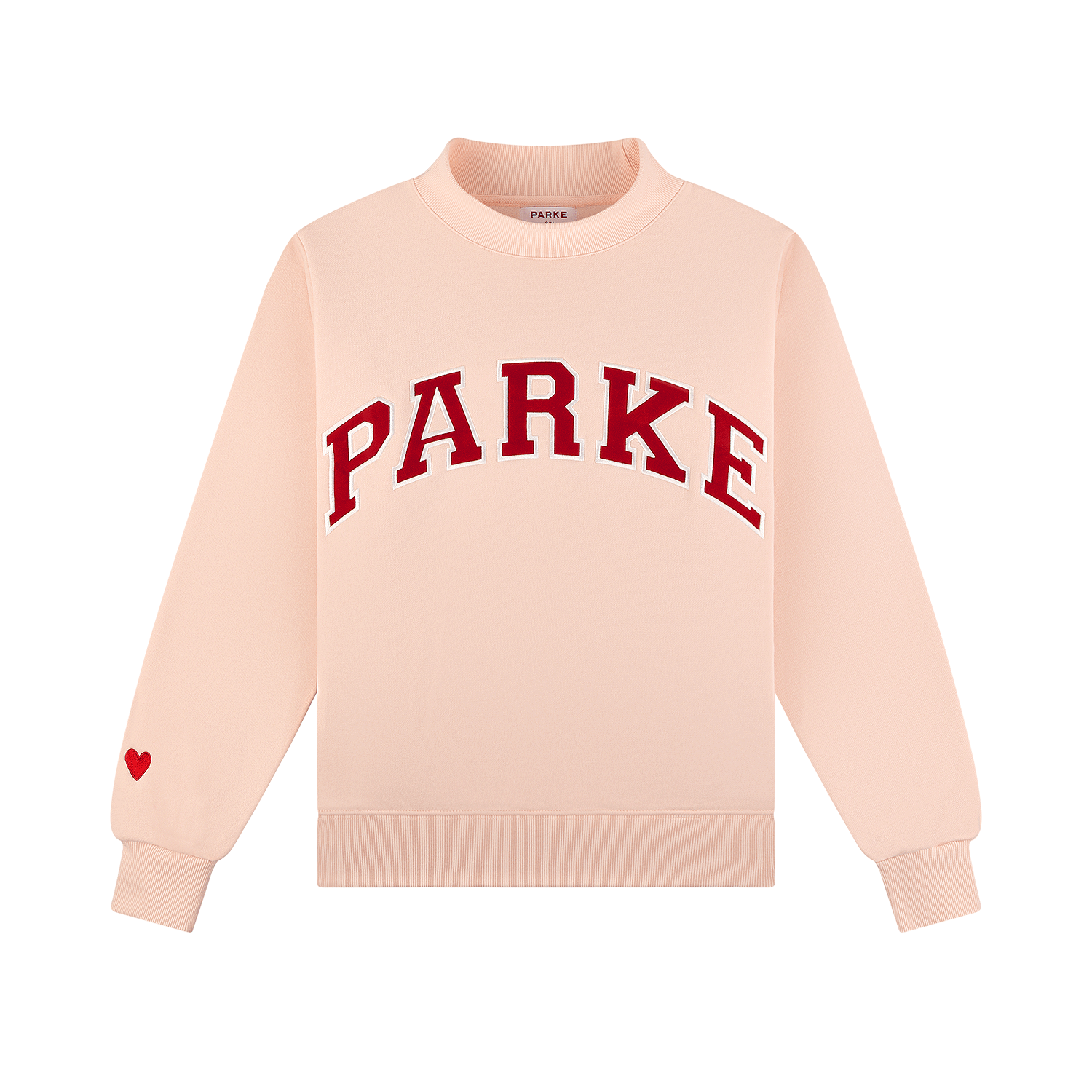 Valentine's Varsity Mockneck -peony + crimson