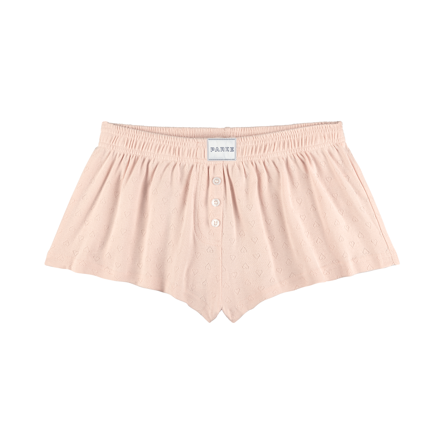Heart Pointelle Boxer Shorts -peony