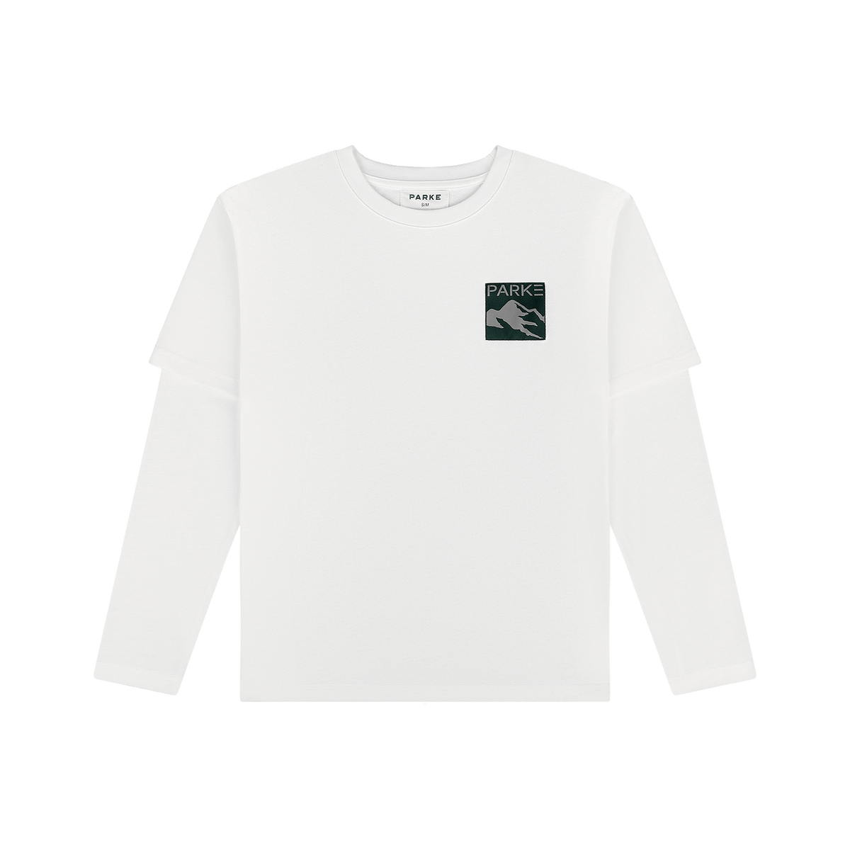 Layered Graphic Long Sleeve Shirt + Patch