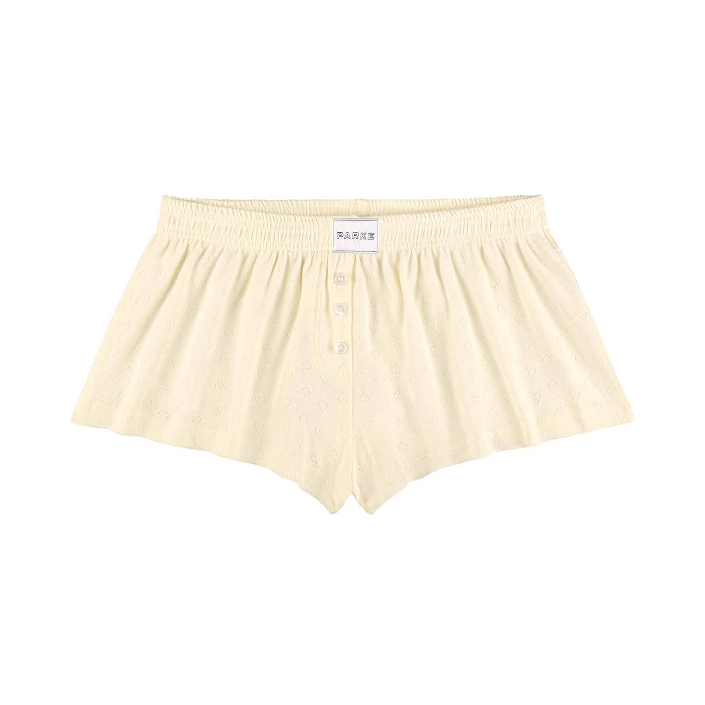 Heart Pointelle Boxer Shorts -cream