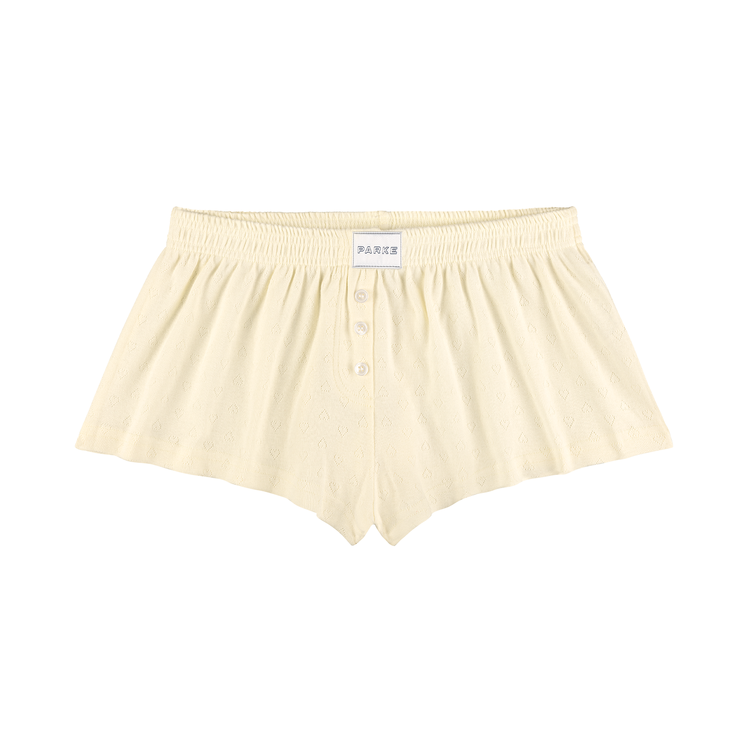 Heart Pointelle Boxer Shorts -cream