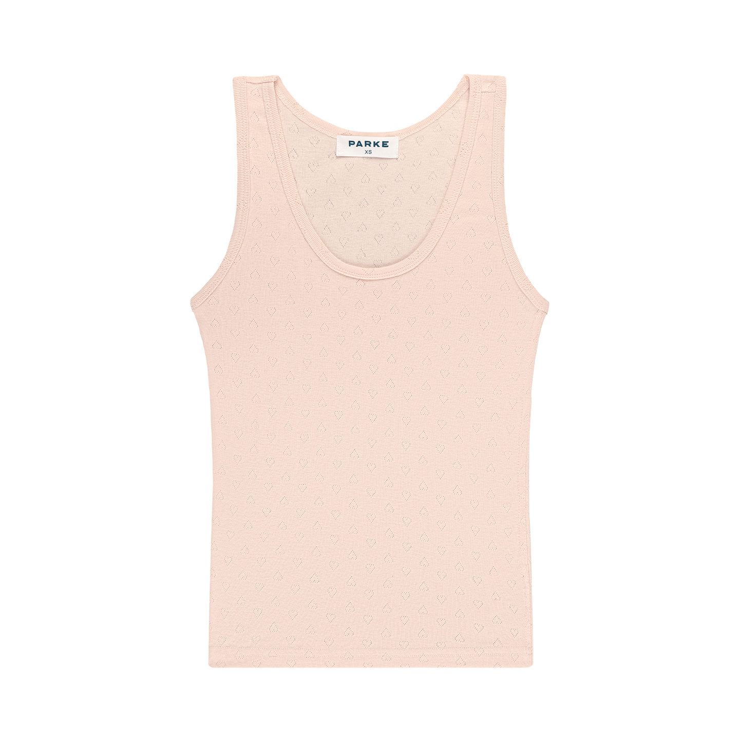 Heart Pointelle Tank -peony