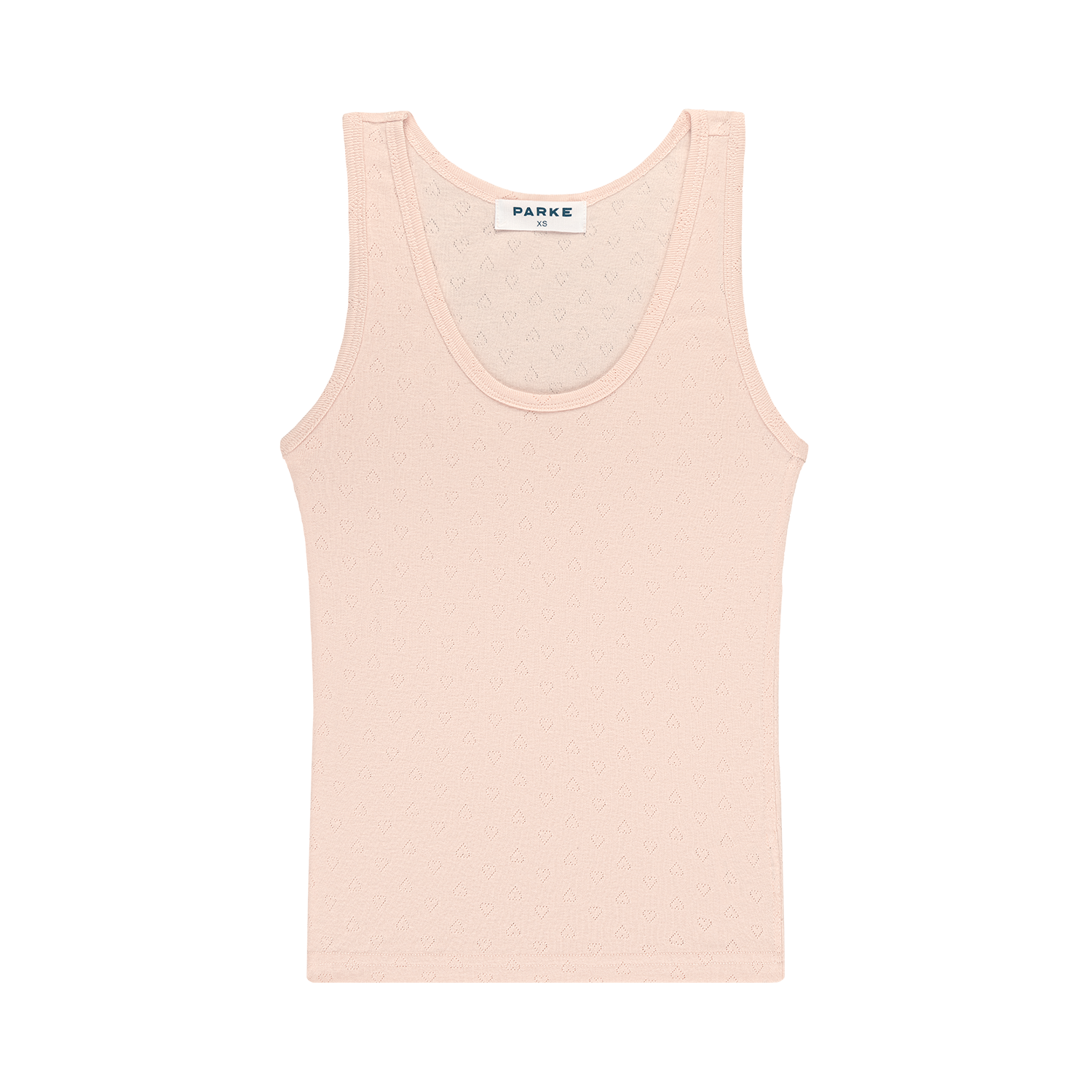 Heart Pointelle Tank -peony