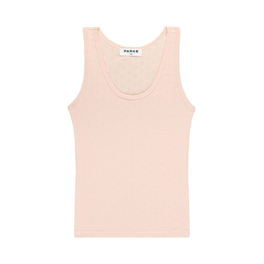 Heart Pointelle Tank -peony