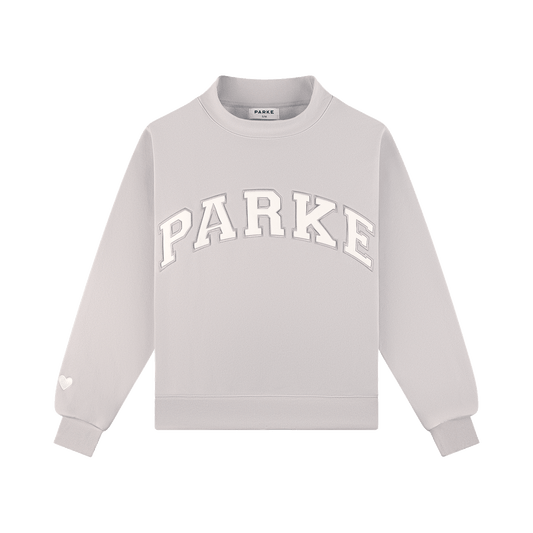 Valentine's Varsity Mockneck -lavender + white