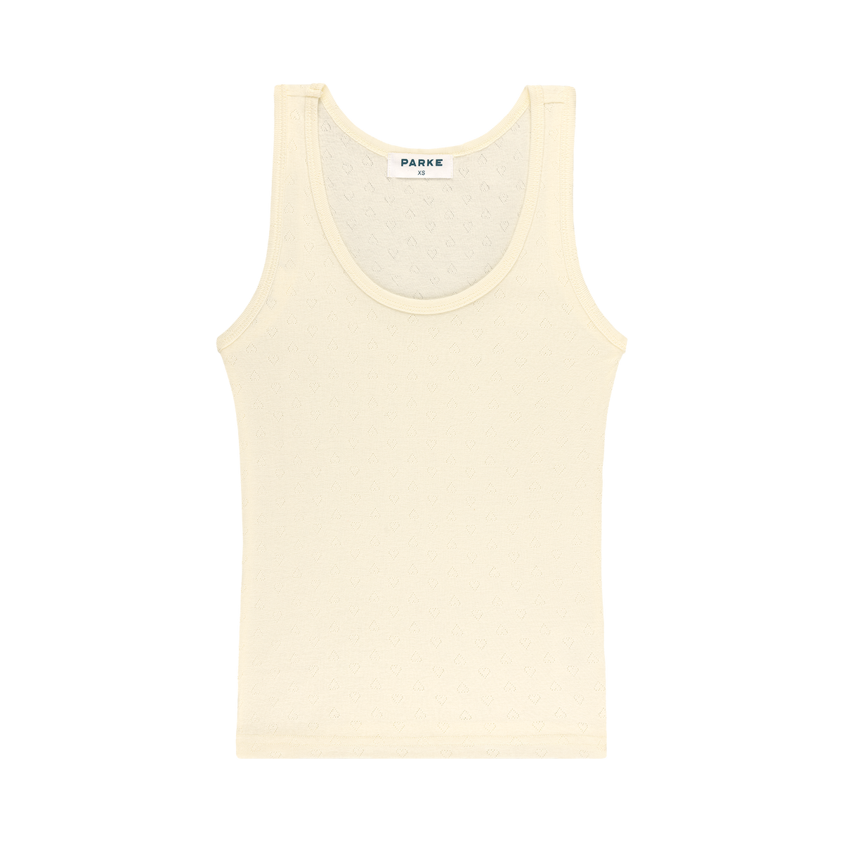 Heart Pointelle Tank - Cream