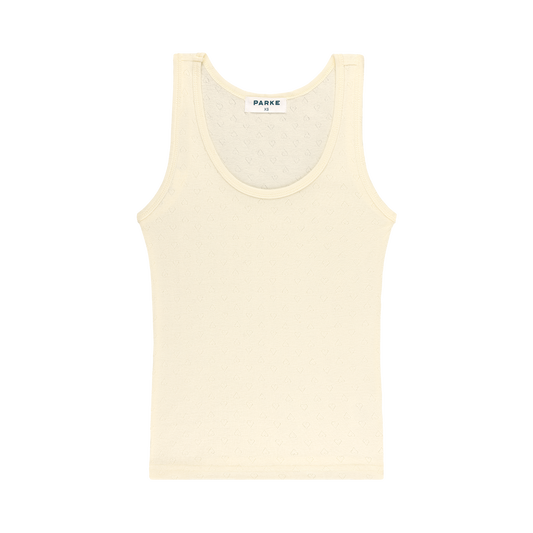 Heart Pointelle Tank -cream
