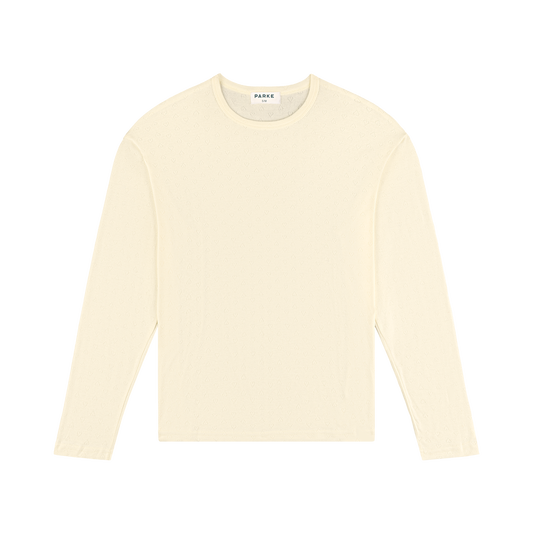 Heart Pointelle Long Sleeve -cream