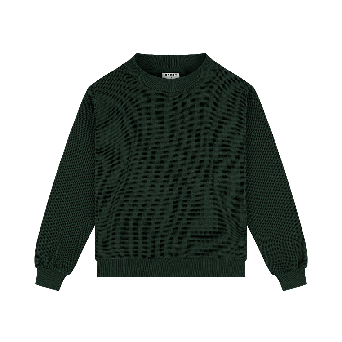 Waffle Mockneck Pullover - Forest