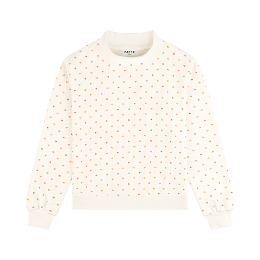 Waffle Mockneck Pullover - Sunset Floral