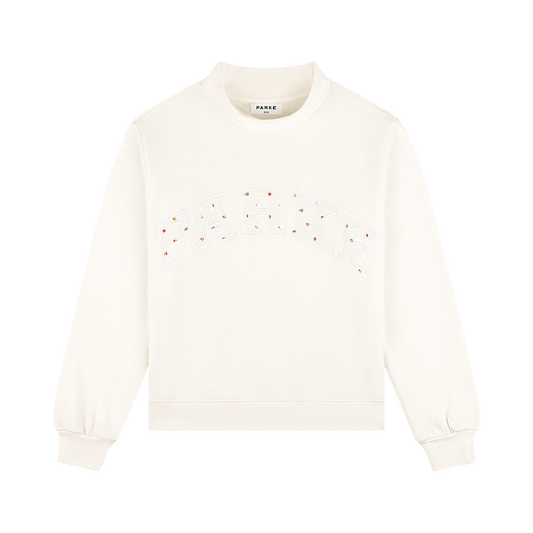 Varsity Mockneck - Ivory + Sunset Floral