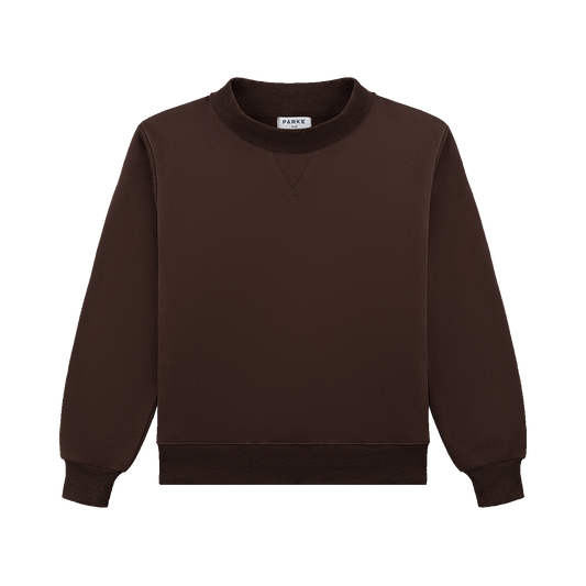 classic mockneck flat lay-chocolate