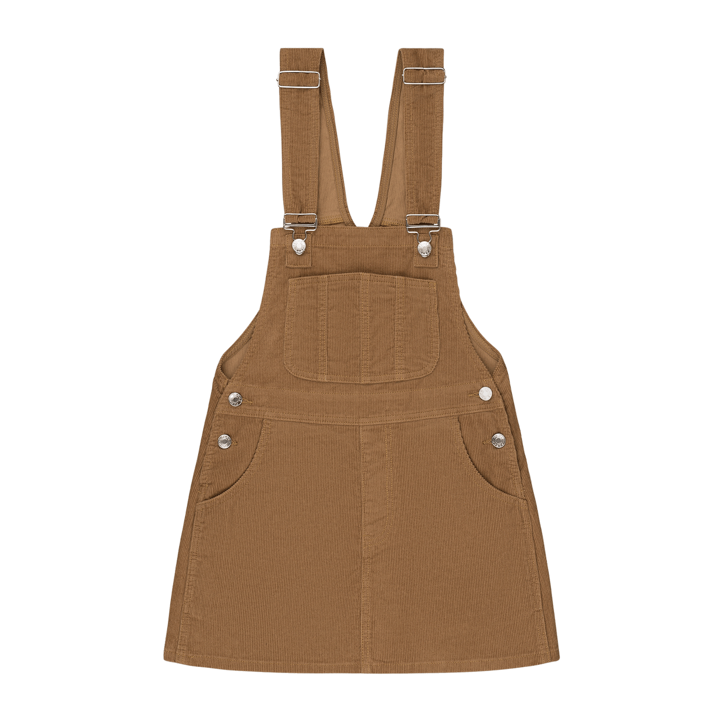 Corduroy Overall Mini Dress -caramel corduroy 