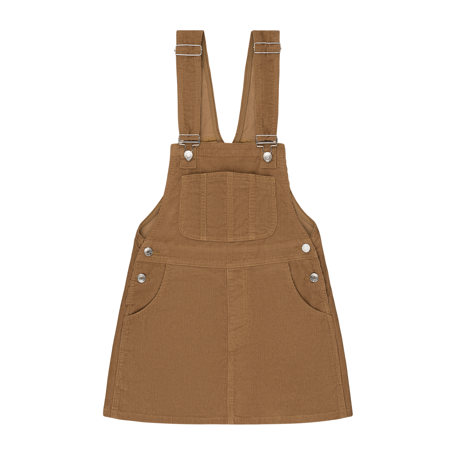Corduroy Overall Mini Dress -caramel corduroy 