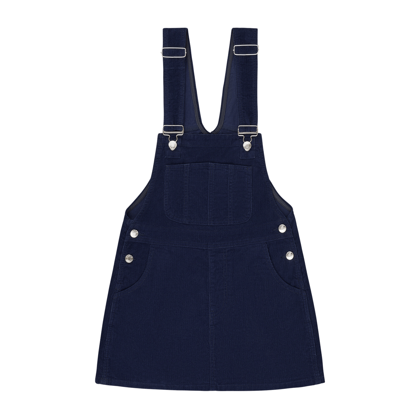 Corduroy Overall Mini Dress -navy corduroy 