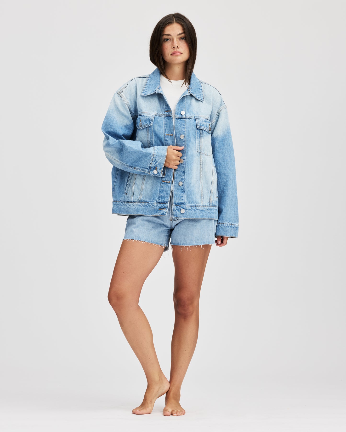 Light Wash Oversized Jean Jacket