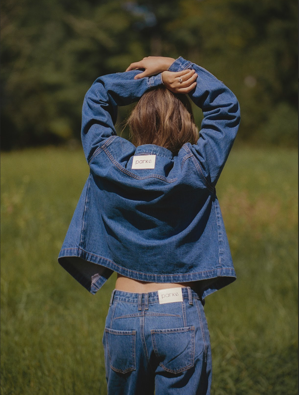 Cropped Long Sleeve Denim Shirt