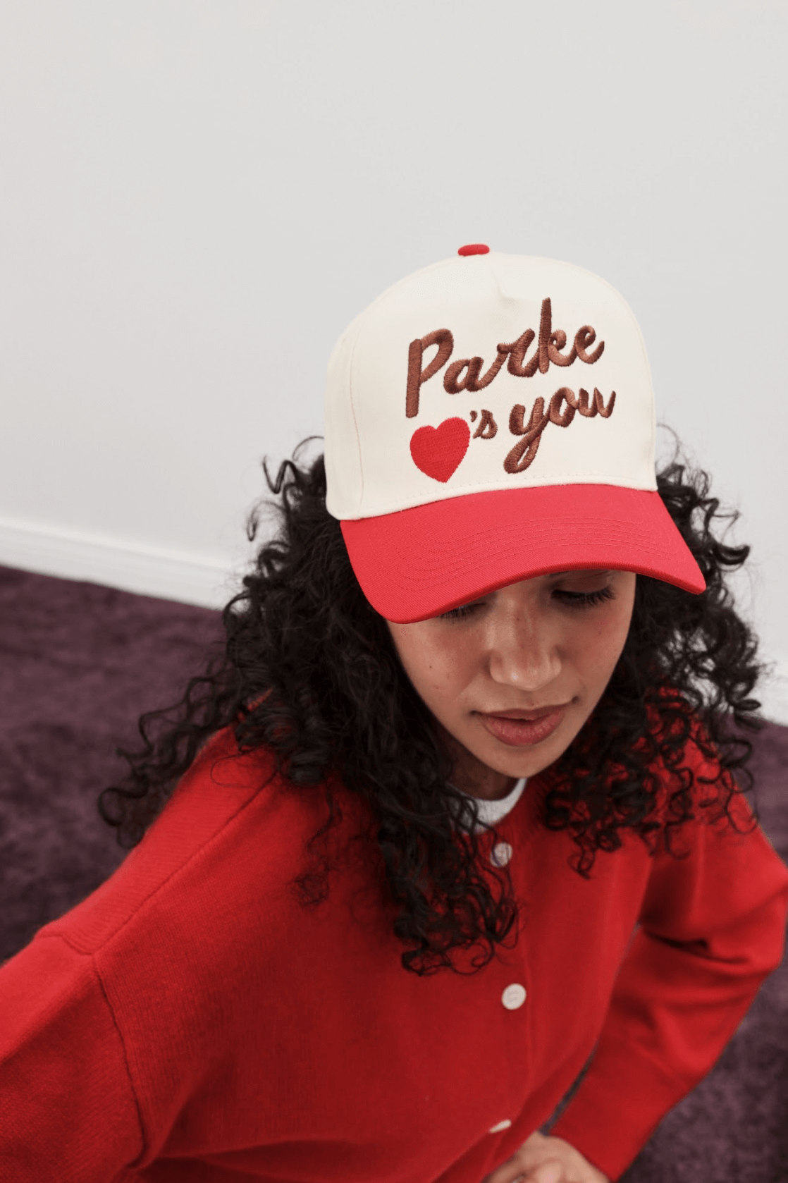 parke loves you hat -cream