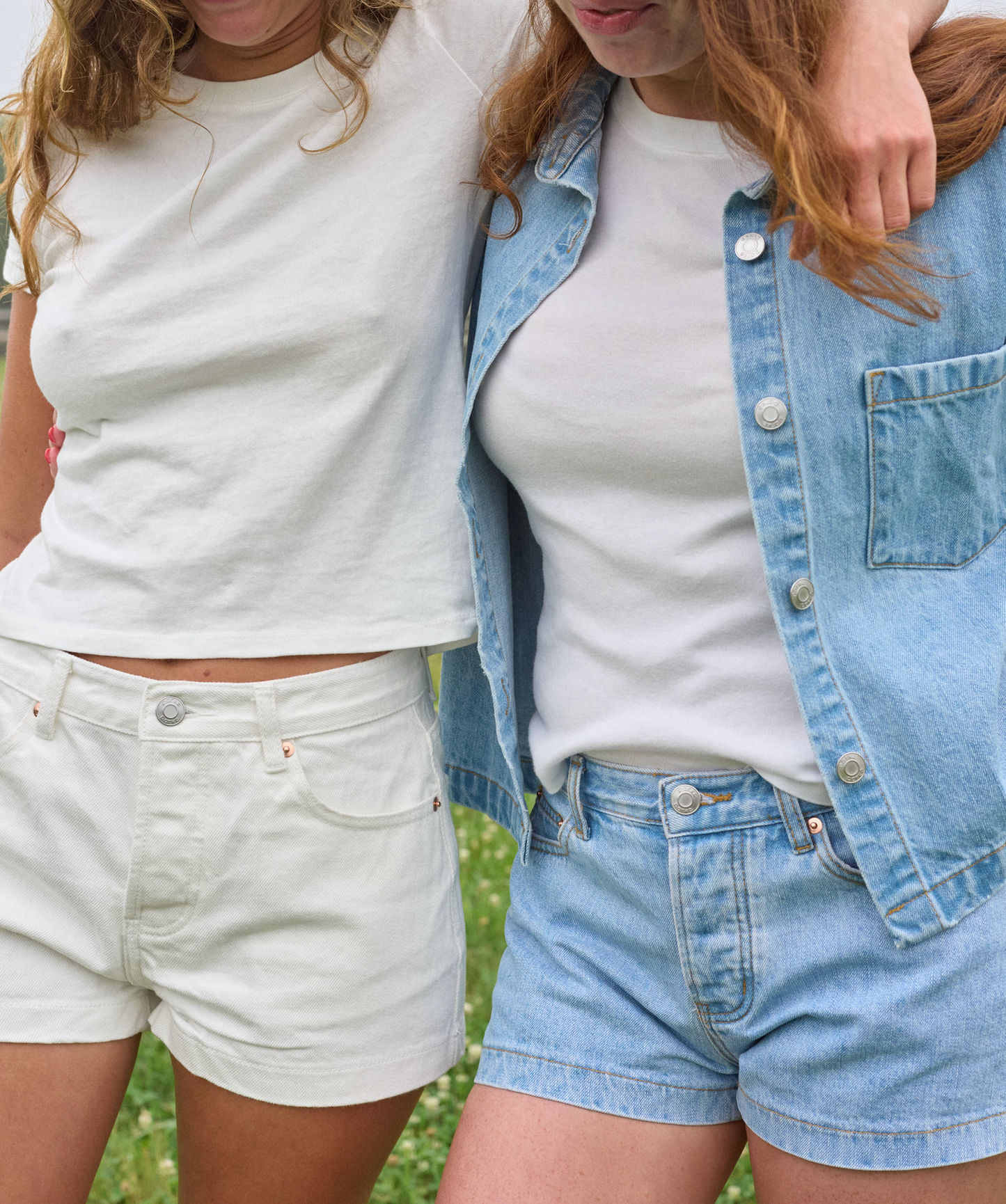 White Denim Mini Shorts