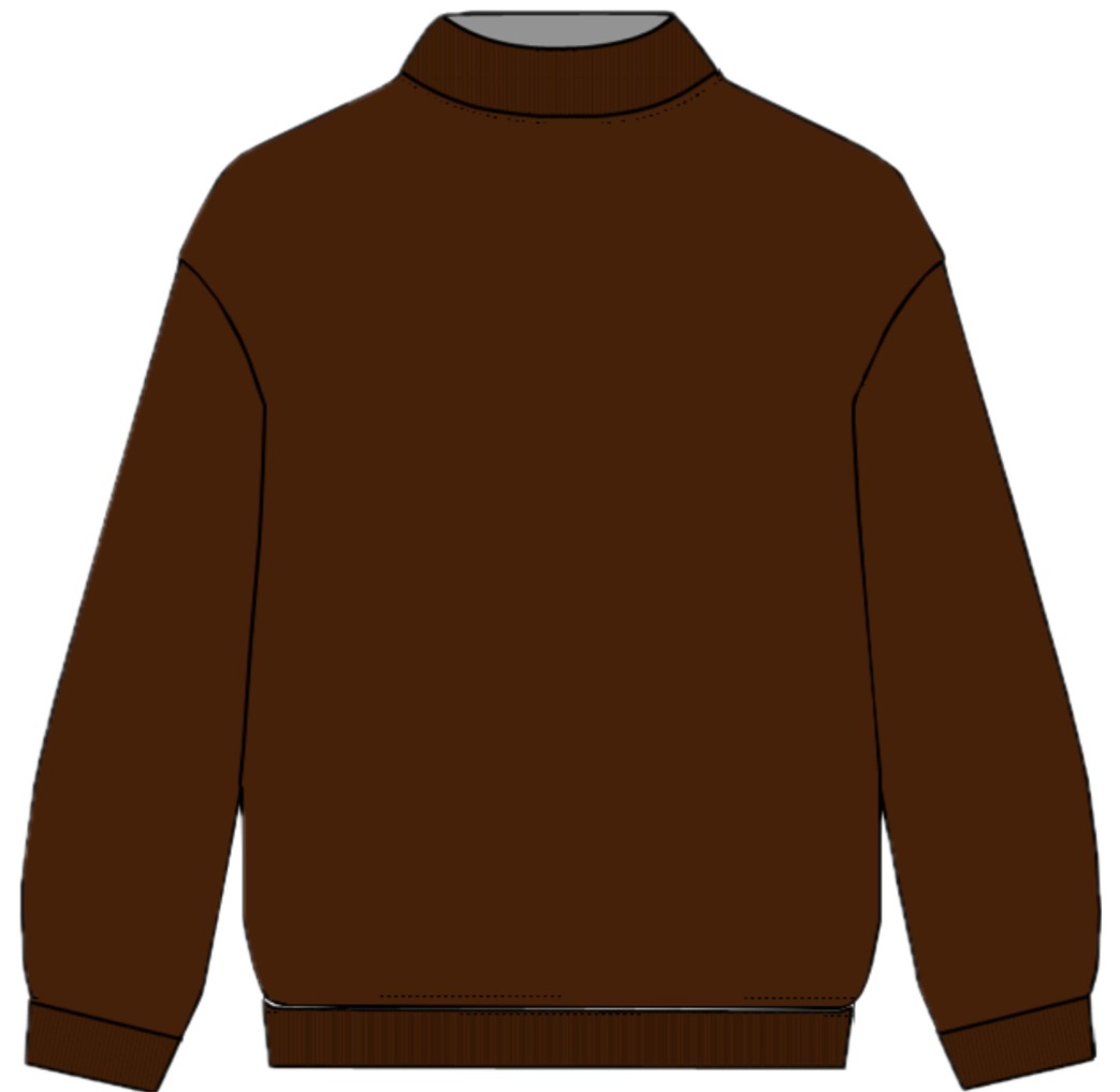 classic mockneck flat lay -chocolate