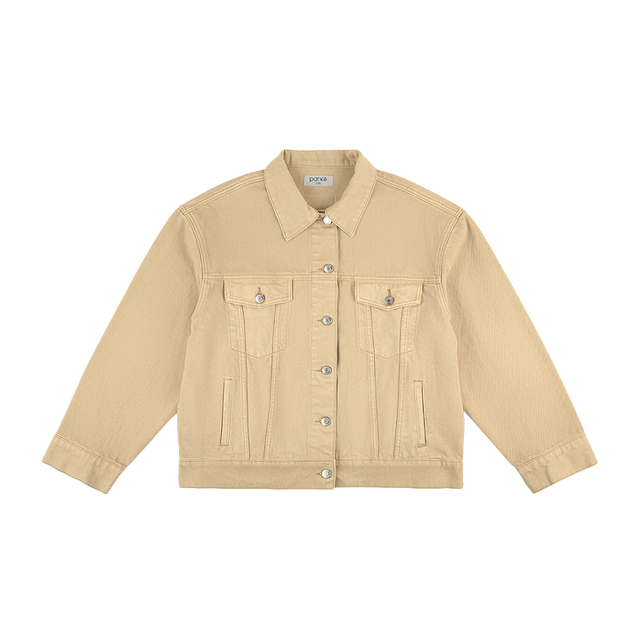 Oversized Denim Jacket - Camel