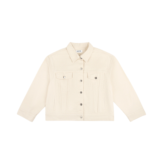 Oversized Denim Jacket - Cream
