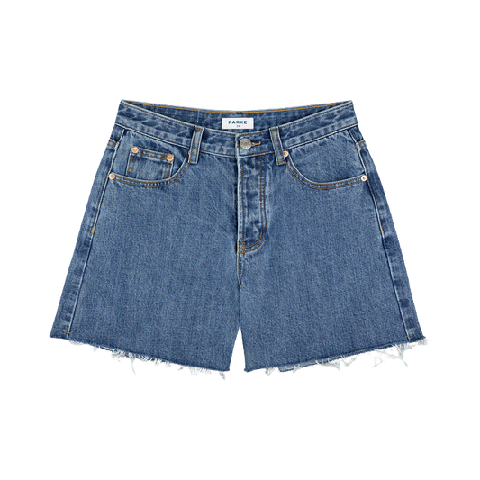 Long Baggy Shorts - Medium Wash
