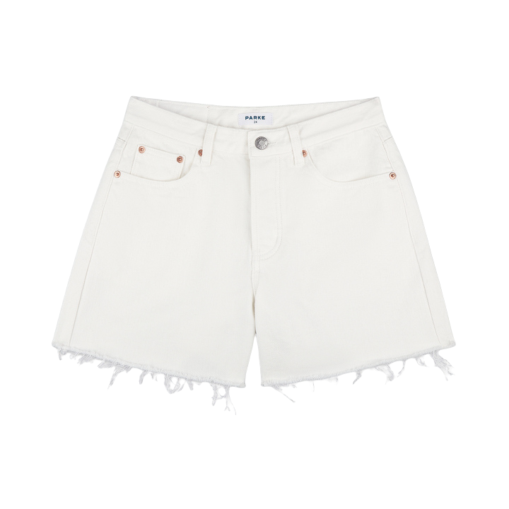 long baggy shorts flat lay -white